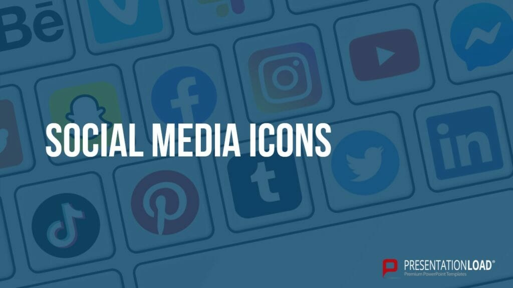 Social-Media-Icons for projecting one message in powerpoint title slides
