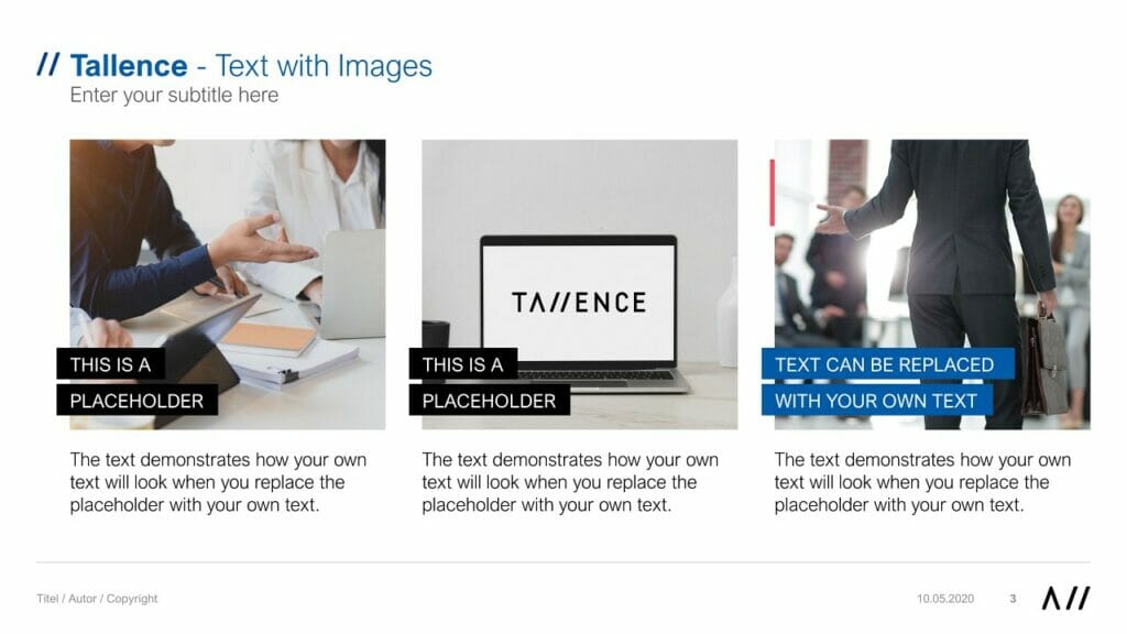 PowerPoint Layout Images and Text three images
